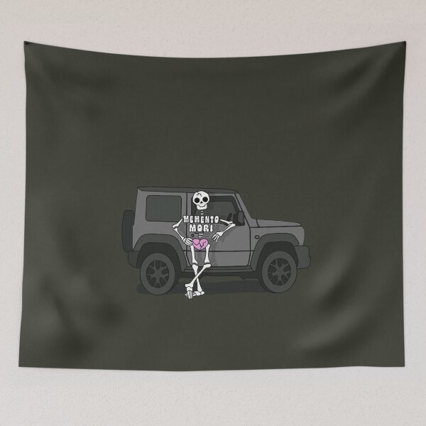 Item preview, Memento Mori Skeleton with a Grey Suzuki Jimny designed and sold by stoicjimny.