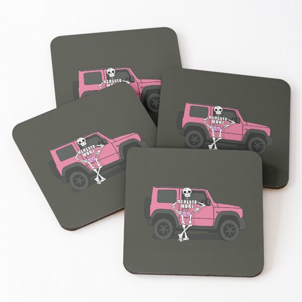 Item preview, Memento Mori Skeleton with a Pink Suzuki Jimny designed and sold by stoicjimny.