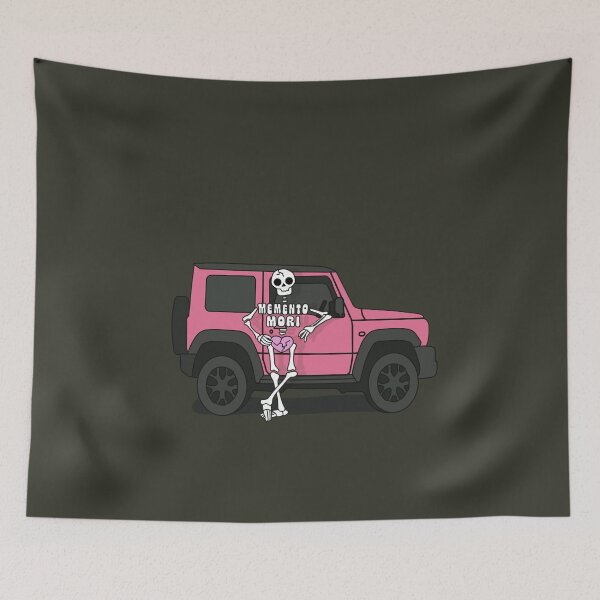 Item preview, Memento Mori Skeleton with a Pink Suzuki Jimny designed and sold by stoicjimny.