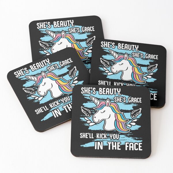 Item preview, Unicorn - Beauty Unicorn She'll Kick You In The Face designed and sold by UnknownArtistt.