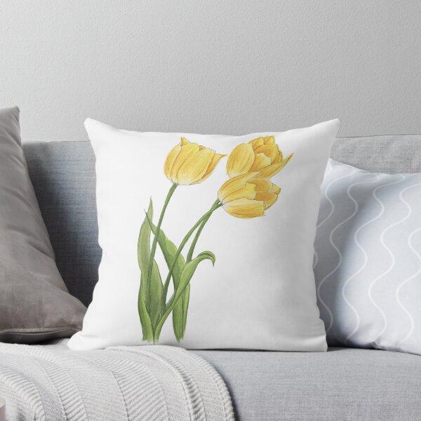 Aperçu de l'œuvre Tulipes jaunes à l'aquarelle créée et vendue par HeathersFlowers.