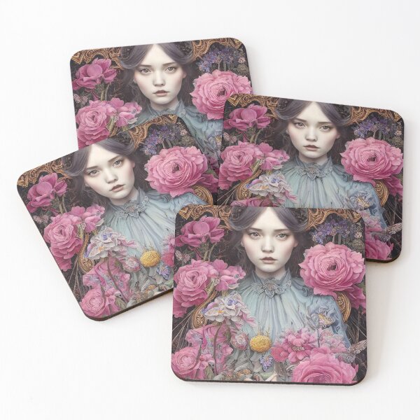 Item preview, portrait of rococo girls in flower designed and sold by tinkertailorart.