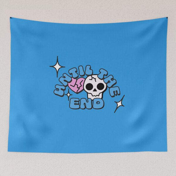 Item preview, Until The End Typography Arch with Skull and Hearts in Blue designed and sold by stoicjimny.