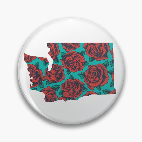 Item preview, Washington Home State Pride Flower Tattoo Roses Illustration Hydro Laptop Stickers designed and sold by OneWorldLove.