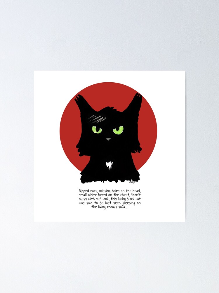 Chat Noir Porte Bonheur Lucky Black Cat Poster By Candyfair Redbubble