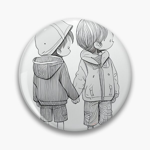 Item preview, cute boy + boy holding handsvday designed and sold by artfullyprompt.