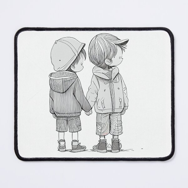 Item preview, cute boy + boy holding handsvday designed and sold by artfullyprompt.