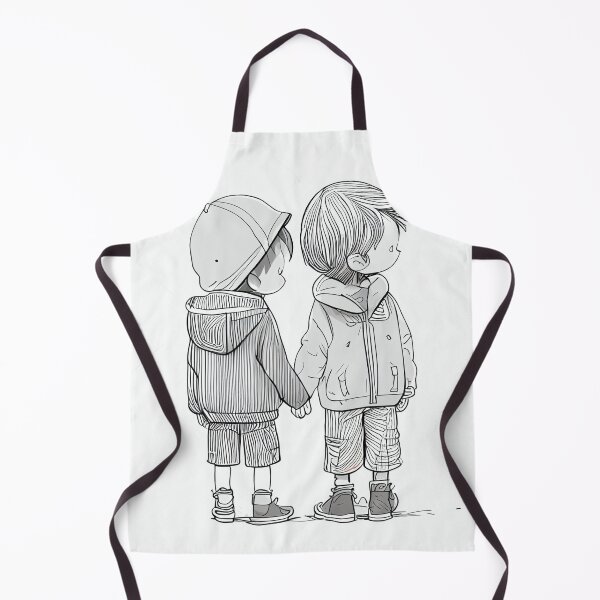 Item preview, cute boy + boy holding handsvday designed and sold by artfullyprompt.