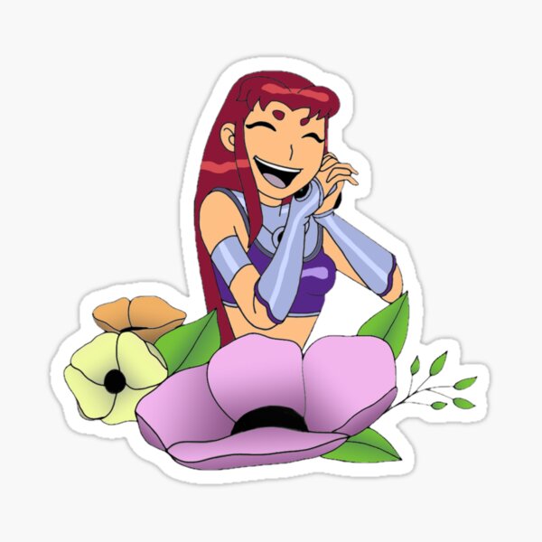 Starfire Teen Titans Flowers Sticker For Sale By Madisonhys Redbubble