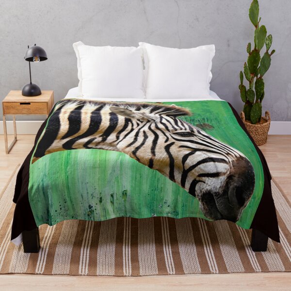 Item preview, Zebra on Green Abstract Background designed and sold by Alaskandreamer.