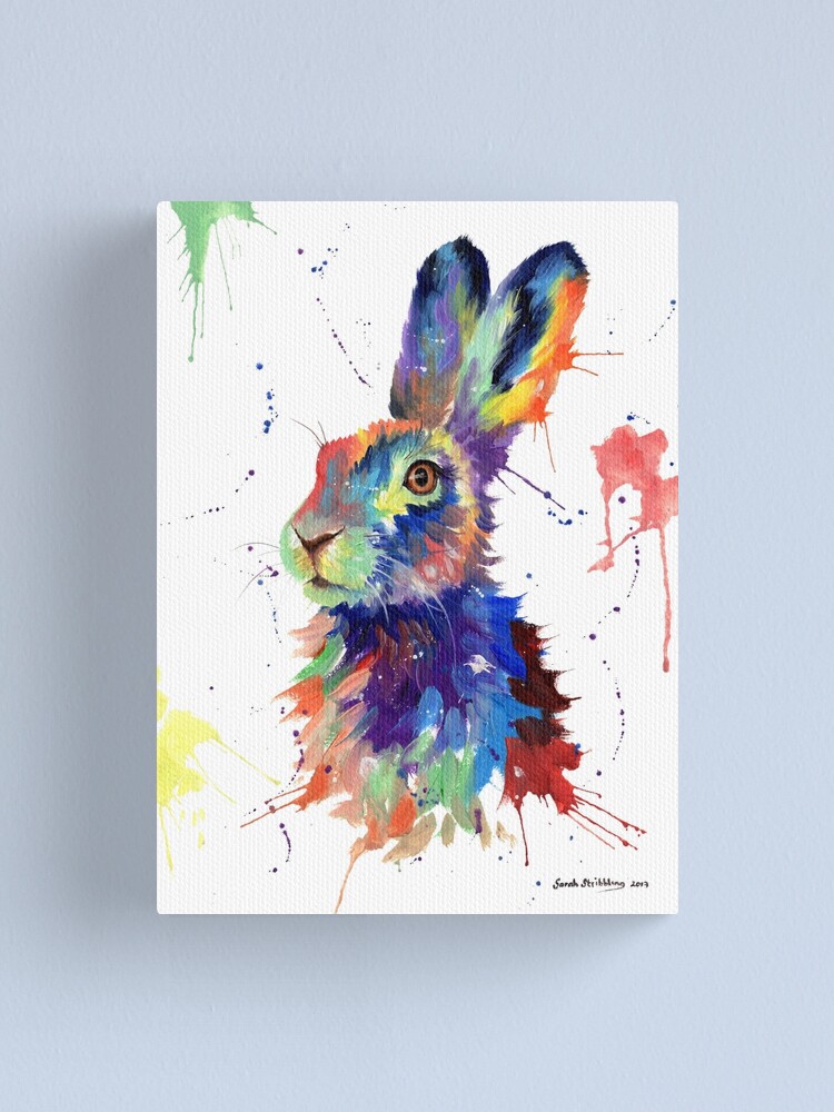"Multi colour Hare" Canvas Print for Sale by sarahstribb Redbubble