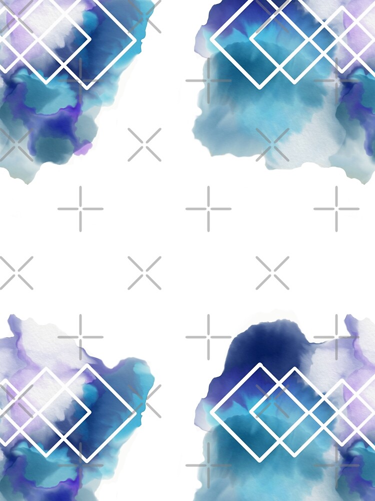 Thumbnail 3 of 3, Scarf, Geometric Watercolor designed and sold by CaitlinLawrence.