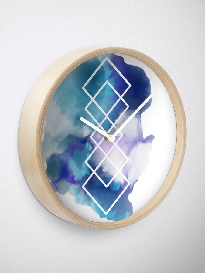 Thumbnail 2 of 4, Clock, Geometric Watercolor designed and sold by CaitlinLawrence.