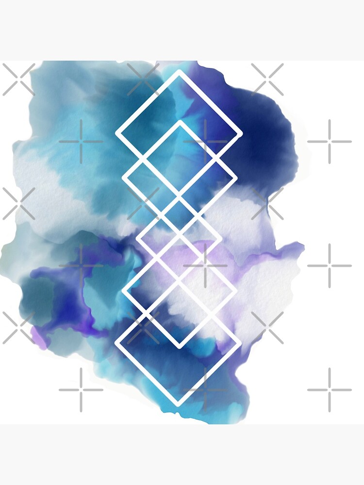 Thumbnail 4 of 4, Clock, Geometric Watercolor designed and sold by CaitlinLawrence.