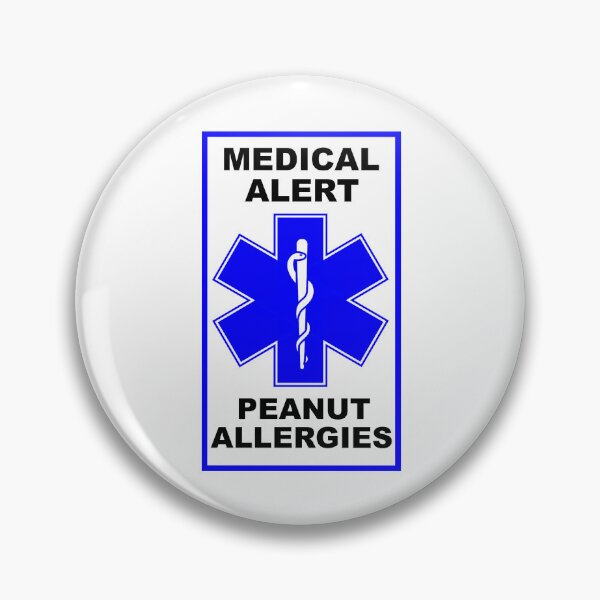 Item preview, Medical Alert Peanut Allergies Allergy Alert Awareness Blue designed and sold by Frugal-Fox.