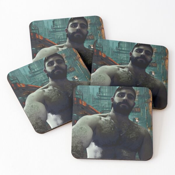 Item preview, Cyberpunk Image of Bearded Bear Survivor designed and sold by LthrDaddyBear.