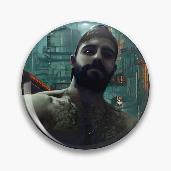 Item preview, Cyberpunk Image of Bearded Bear Survivor designed and sold by LthrDaddyBear.