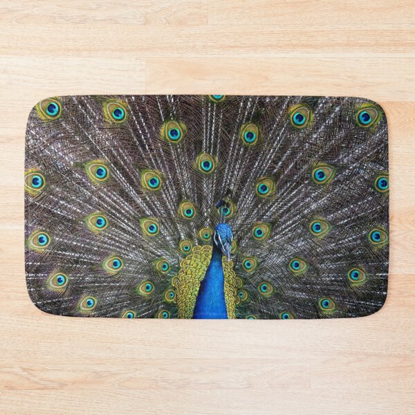 Item preview, Peacock bird with tail feathers on full display. designed and sold by claireseyeview.