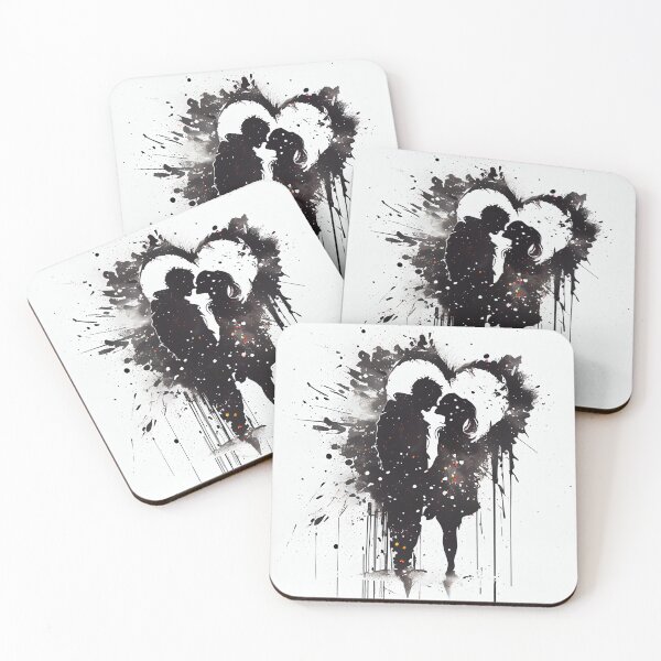 Item preview, couple and heart shape from ink line art designed and sold by artfullyprompt.