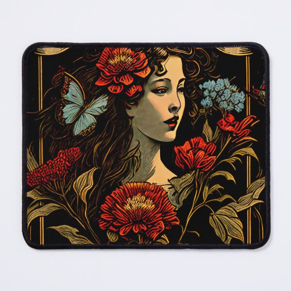 Item preview, Vintage illustration of girl in tattoo style designed and sold by tinkertailorart.