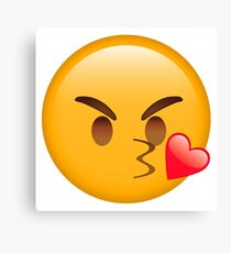 Angry Kiss Emoji Canvas Print