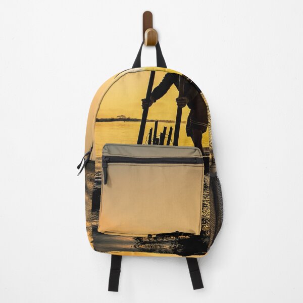 Item preview, Beautiful Sunset View Of Fishermen With Boat On Thailand Lake designed and sold by JTS STORE.
