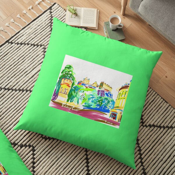 Sunny Edinburgh Castle Floor Pillow