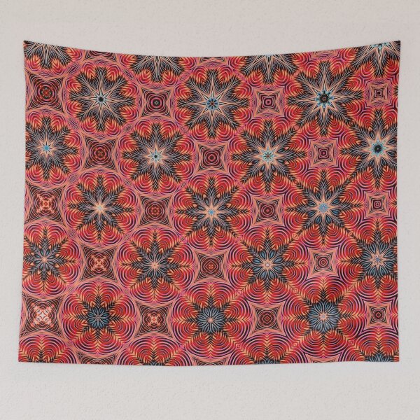 Item preview, Burgundy Turquoise and Pink Octagon Seamless Pattern Print designed and sold by protegra.