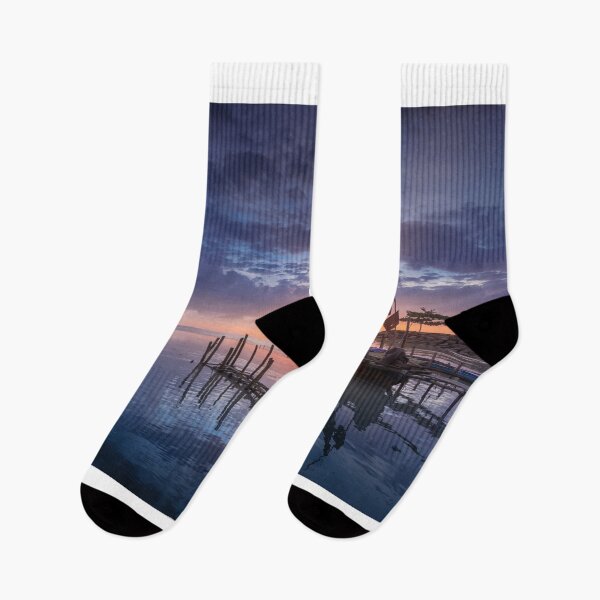 Item preview, Beautiful Beach Sunrise With Fishermen's Boats designed and sold by JTS STORE.