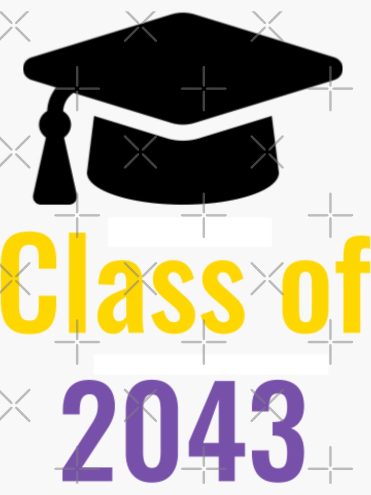 Class Of 2043 Gold And Purple Sticker For Sale By Miles854 Redbubble