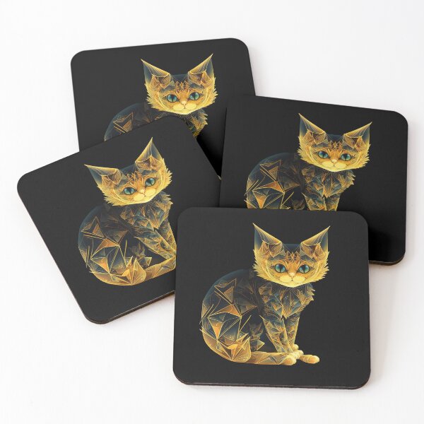 Item preview, Mystic Citrine Crystal Fractal Cat designed and sold by DESIGNERCATS.