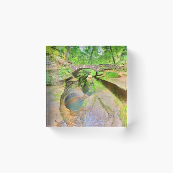 Item preview, Devil's Bathtub And Bridge At Hocking Hills designed and sold by LisaWootenPhoto.