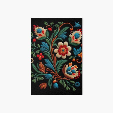 Portuguese Folk Embroidery Traditional Pattern | Art Board Print