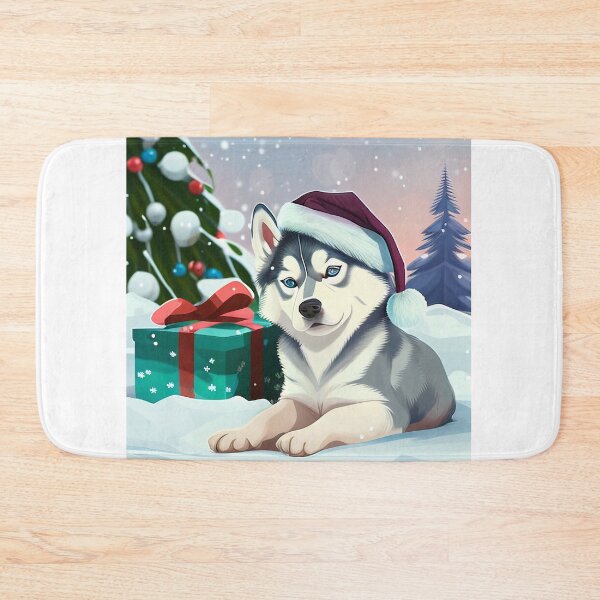 Item preview, Cartoon siberian husky christmas on snow designed and sold by ARTeez⭐️⭐️⭐️⭐️⭐️.