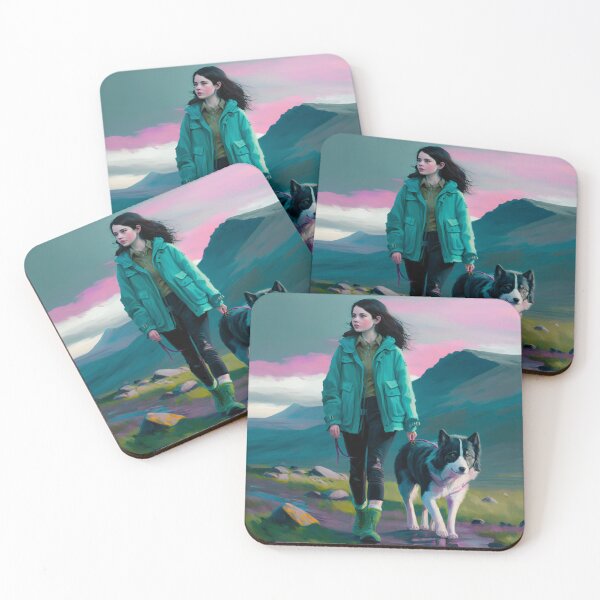 Item preview, Girl walking with Siberian husky  designed and sold by ARTeez⭐️⭐️⭐️⭐️⭐️.