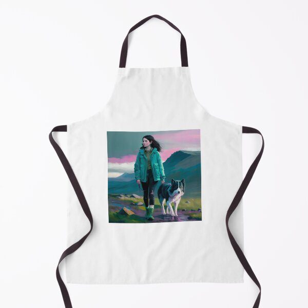 Item preview, Girl walking with Siberian husky  designed and sold by ARTeez⭐️⭐️⭐️⭐️⭐️.