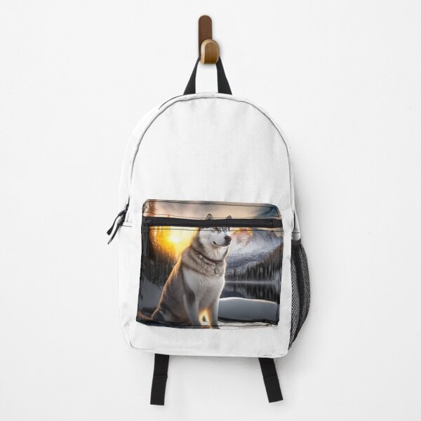 Item preview, Siberian husky with sunset sunrise background designed and sold by ARTeez⭐️⭐️⭐️⭐️⭐️.