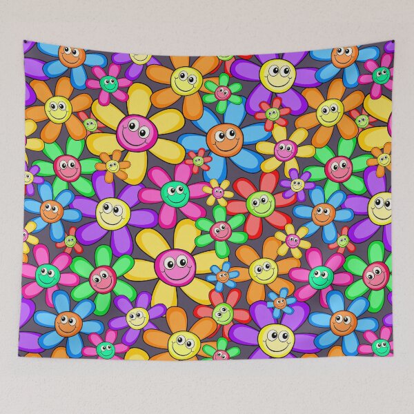 Item preview,  Happy Face Retro Flowers Design designed and sold by Jandsgraphics.