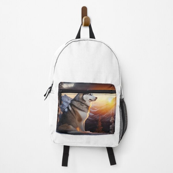 Item preview, Siberian husky with sunset sunrise background designed and sold by ARTeez⭐️⭐️⭐️⭐️⭐️.