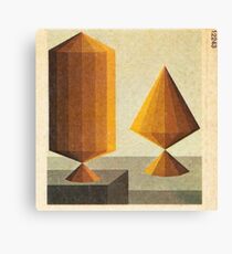 surrealist regular solids on platforms Canvas Print
