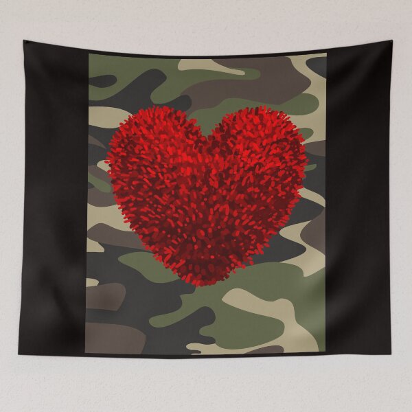 Item preview, TS-CAMO-Camo Supreme-Shaggy Heart!! (Red) designed and sold by SunMoonBeyond.