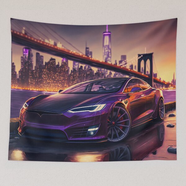 Item preview, Electrificado en la ciudad: un coche eléctrico en el puente de Brooklyn designed and sold by Manuel Rinaldi.