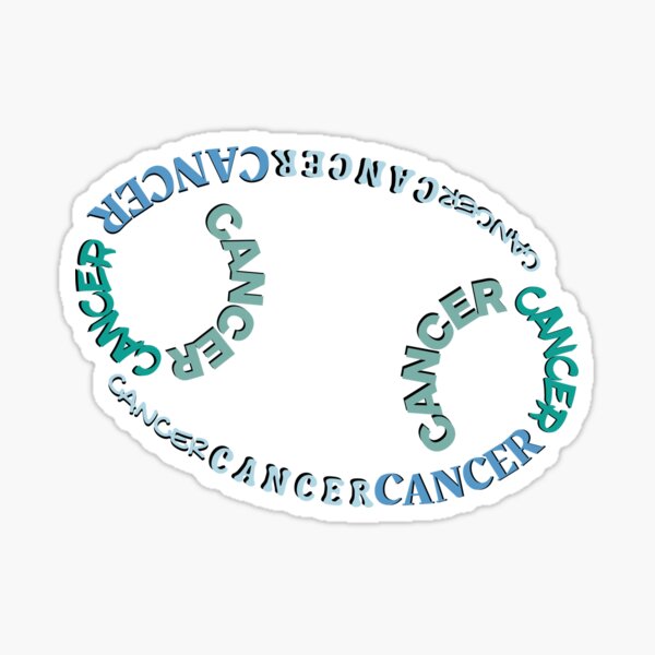 Cancer The Sign Typography Sticker