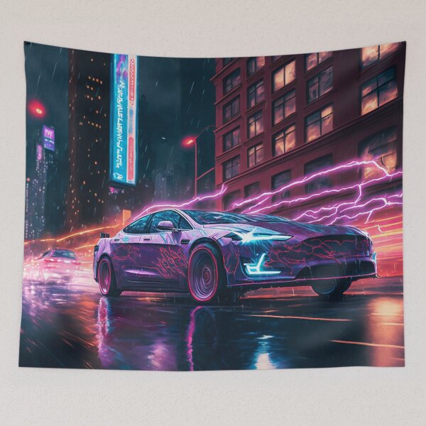 Item preview, Velocidad eléctrica: un coche chispeante en las calles de Nueva York designed and sold by Manuel Rinaldi.