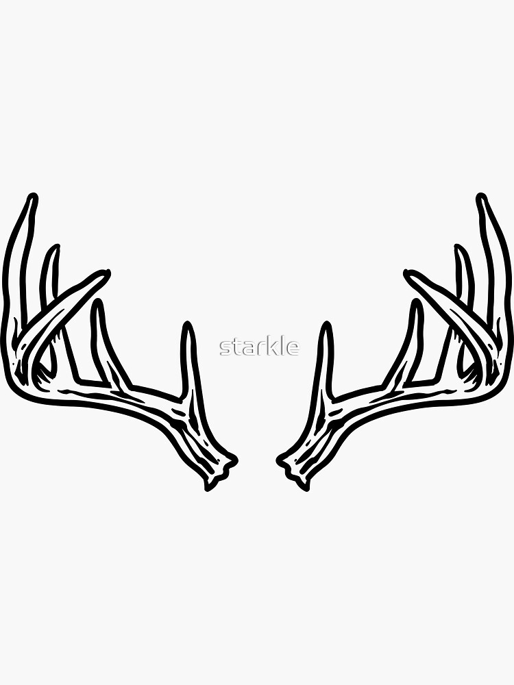 "reindeer antlers rustic nature illustration christmas" Sticker by