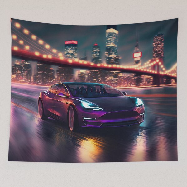 Item preview, Skyline electrificado: un coche eléctrico en el puente de Brooklyn designed and sold by Manuel Rinaldi.
