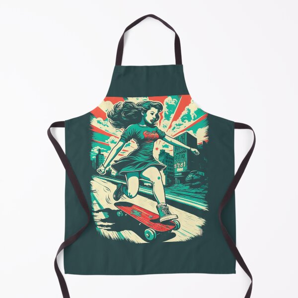 Item preview, Chica skater, skate retro, skate vintage designed and sold by Skateboard-Art.