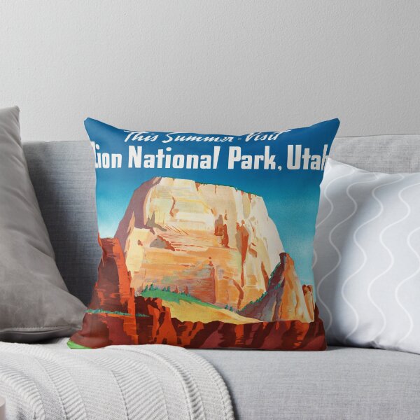 Item preview, ZION NATIONAL PARK Utah USA Chicago and Northwestern Line Vintage Train Travel Poster designed and sold by retroposters.