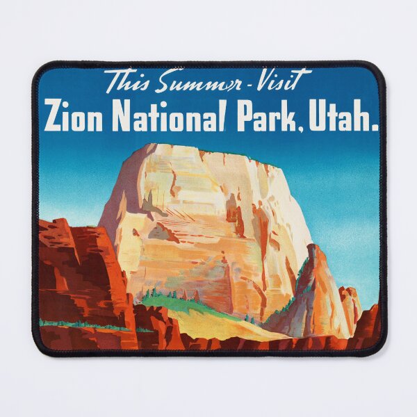 Item preview, ZION NATIONAL PARK Utah USA Chicago and Northwestern Line Vintage Train Travel Poster designed and sold by retroposters.
