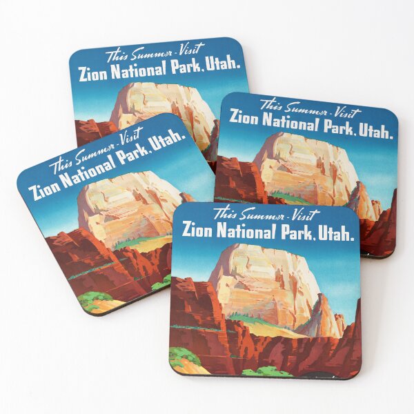 Item preview, ZION NATIONAL PARK Utah USA Chicago and Northwestern Line Vintage Train Travel Poster designed and sold by retroposters.